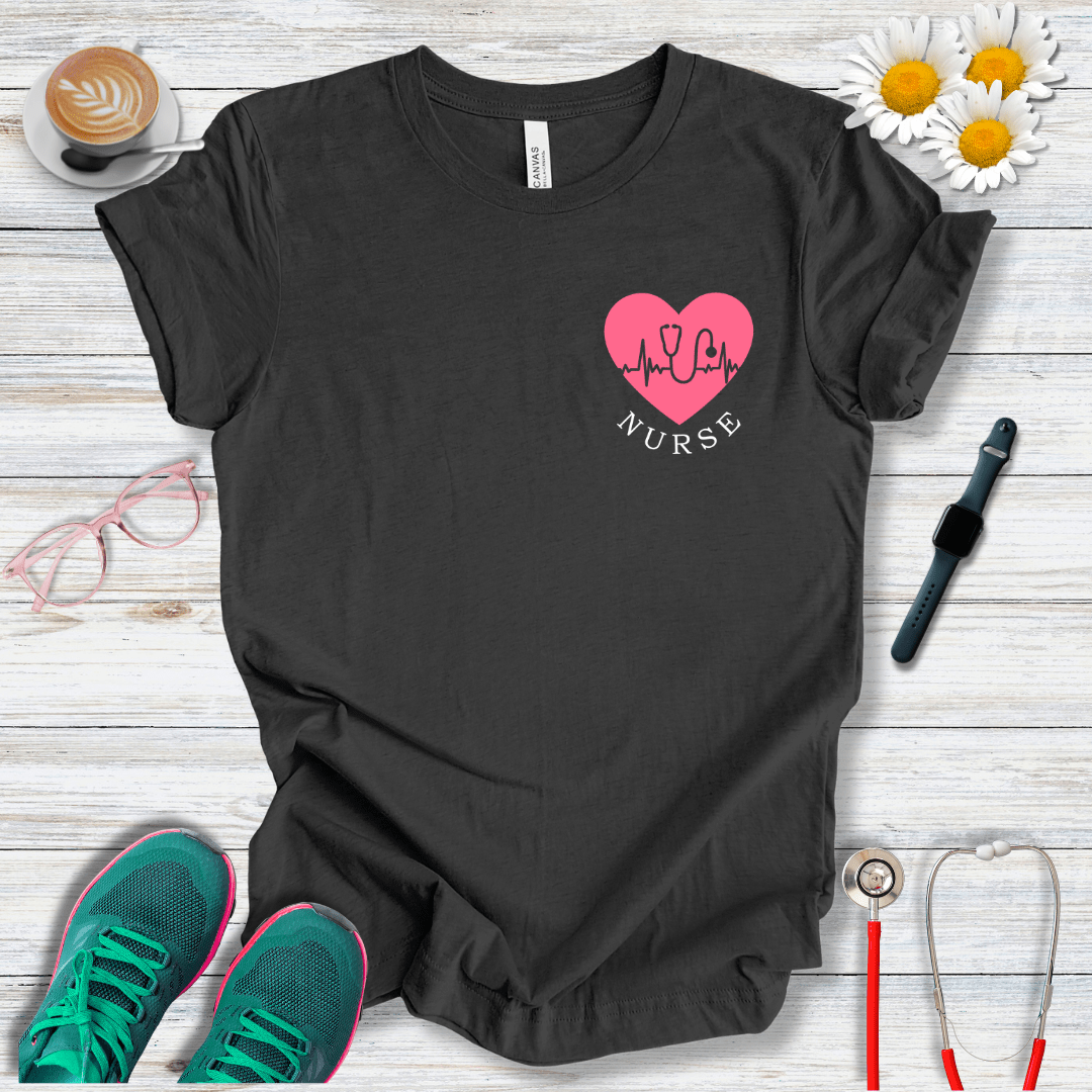 Nurse + Heart Pocket Style T-Shirt