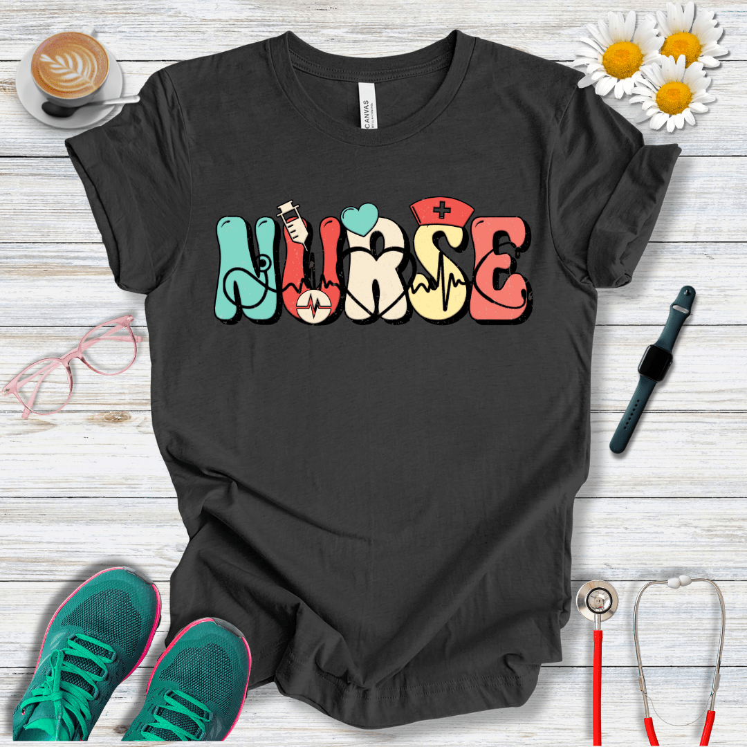 Nurse Icons, Bubble Style T-Shirt
